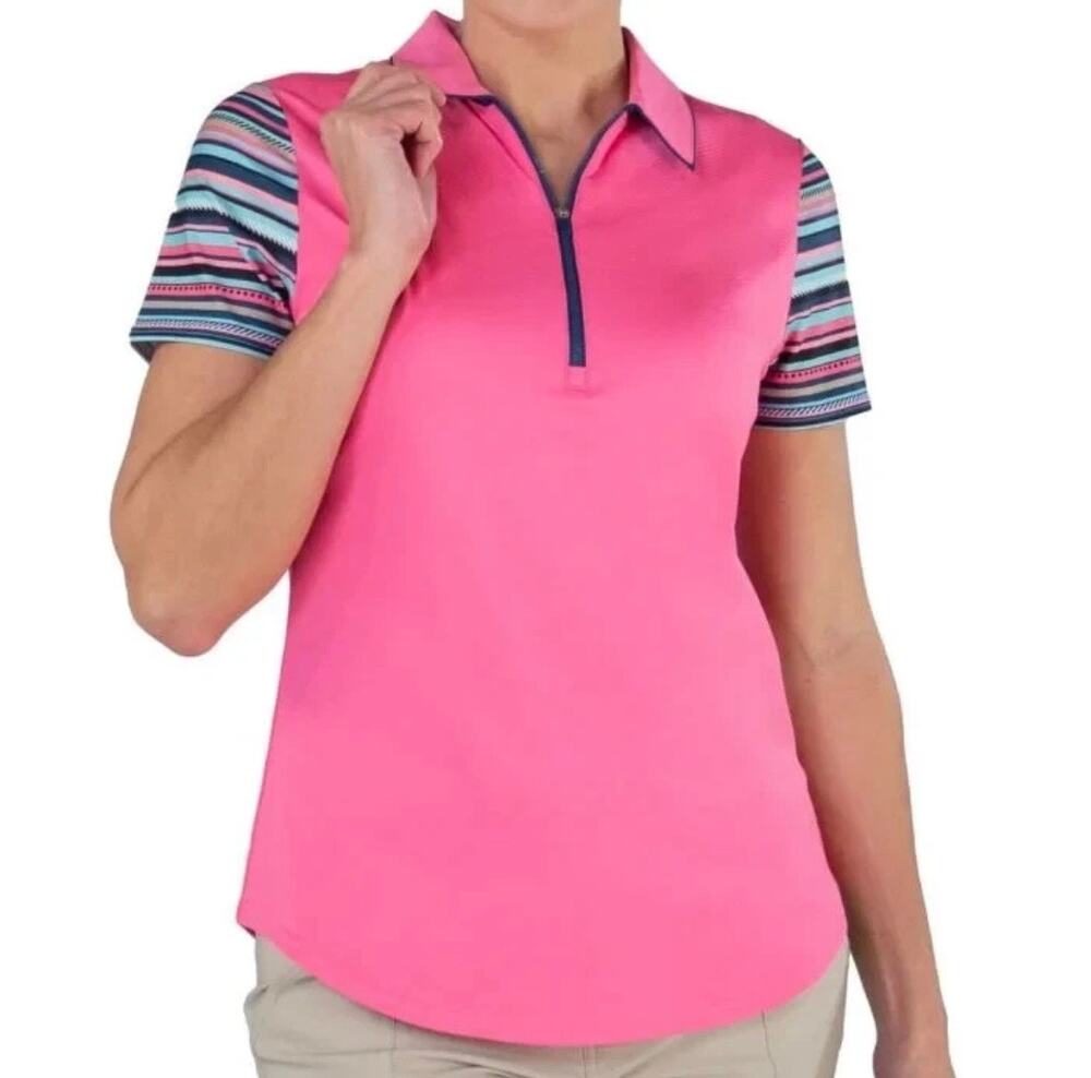 Jofit Pink Short Sleeve Golf Tennis Athleisure Polo Size Large